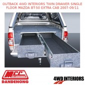 OUTBACK 4WD INTERIORS TWIN DRAWER SINGLE FLOOR FITS MAZDA BT-50 EXTRA CAB 07-09/11